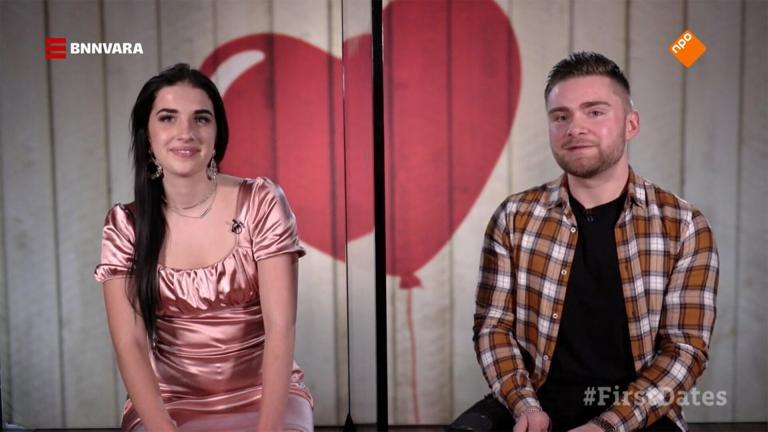 Vera Louise en Justin Kerseboom op de set van First Dates
