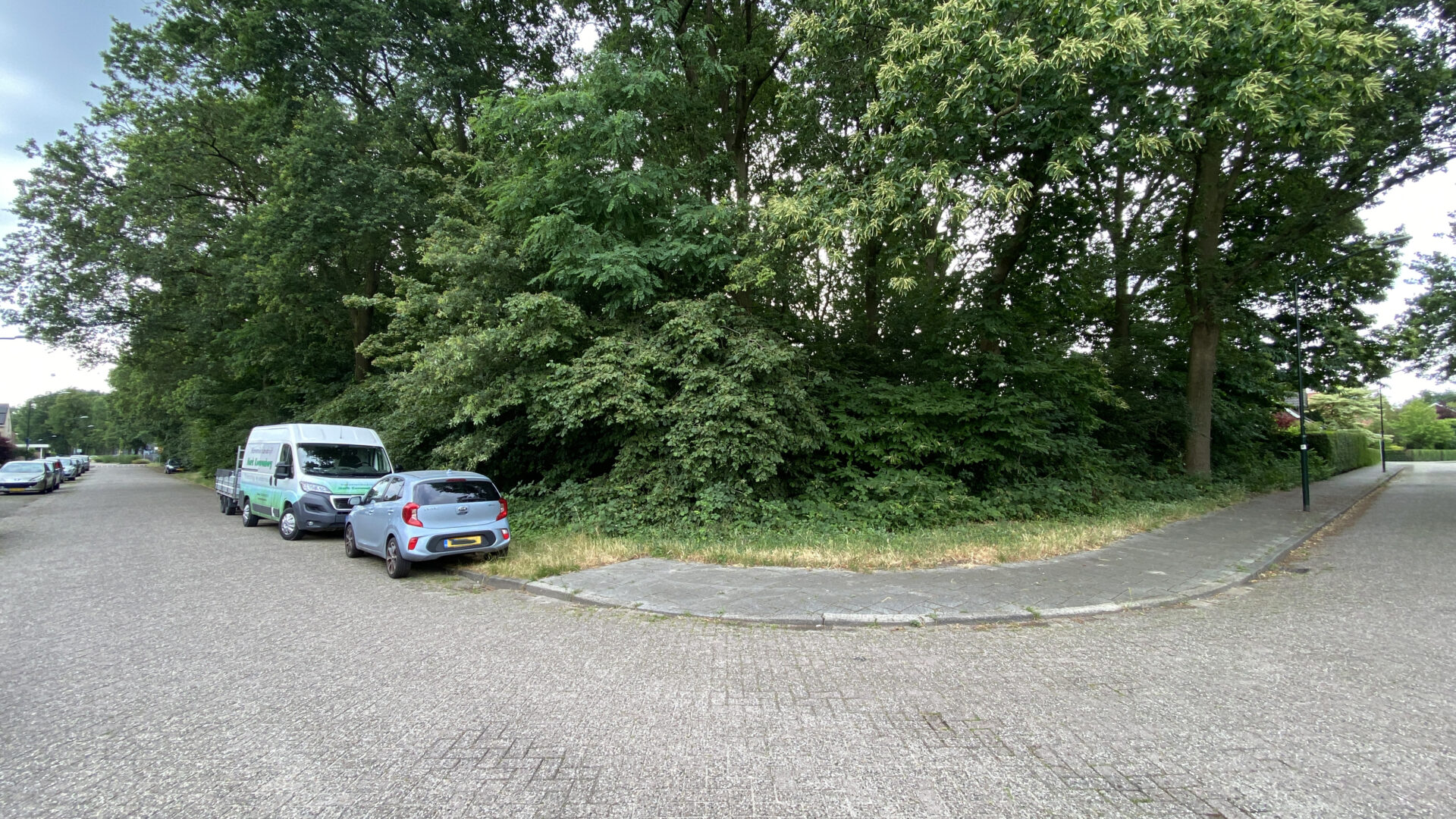 De voorziene locatie van de parkeerstrook aan de Doormanlaan en Beemdstraat
