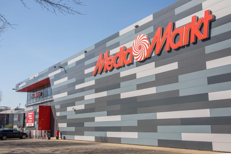 De gevel van Mediamarkt Eindhoven Ekkersrijt